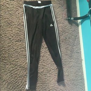 Adidas joggers black with white strips